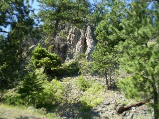 Unusual rock formations, look like they had been under water in the past, Pincushion Mtn 2011-08.
